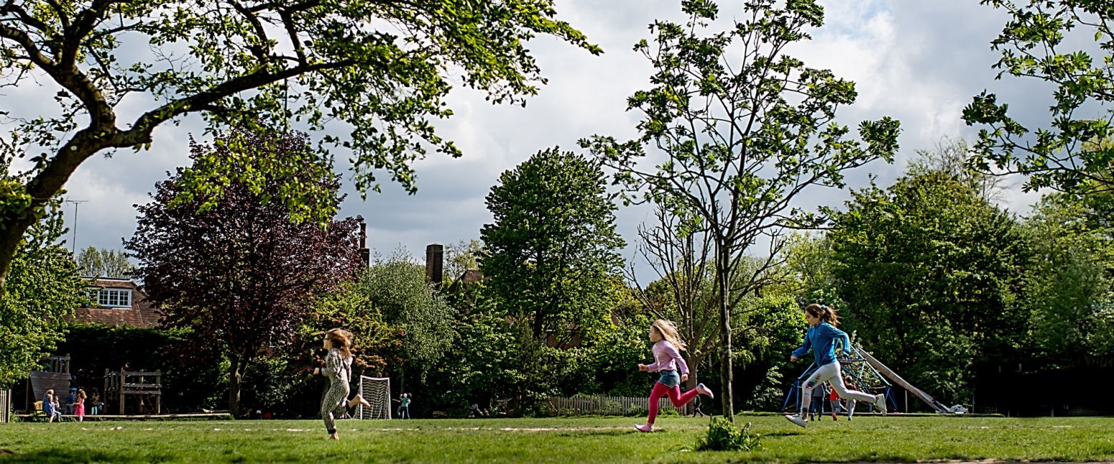 Children Running On Field