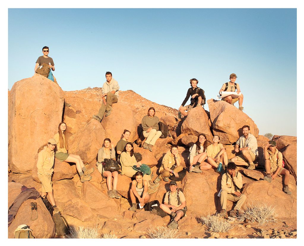 The Y12 students prepare for a trek in the Namibian desert