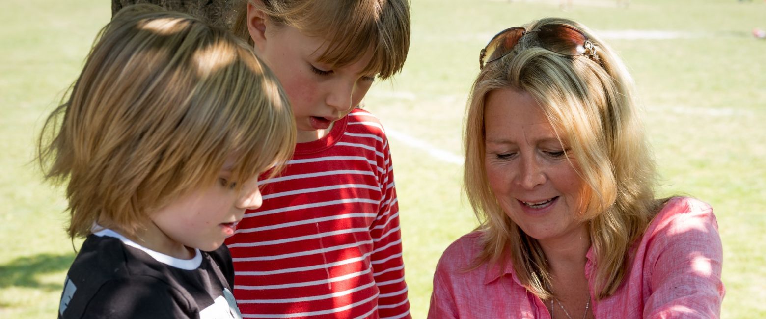 Head of Lower School with students