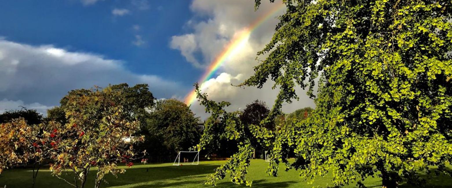 Rainbow seen from the Lower School Head's office