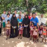 Group of students and locals in Sri Lanka