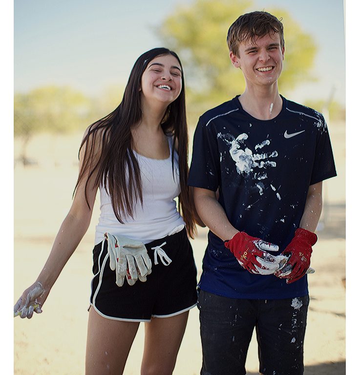 Two students on the Namibia trip 2019