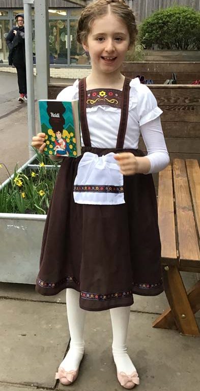 Lower school student wearing a costume
