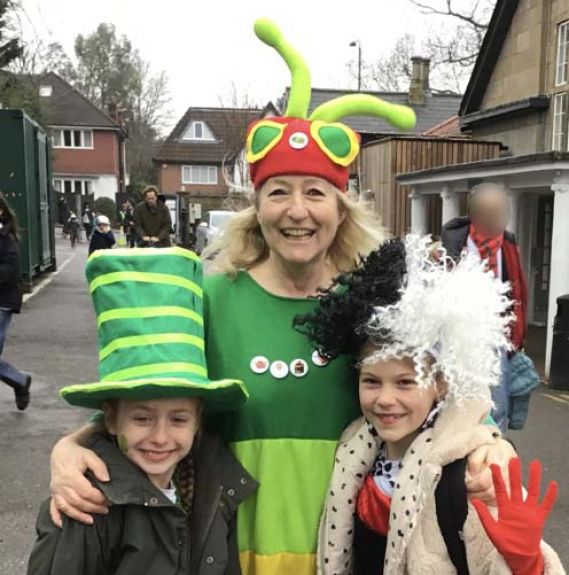 Lower school students wearing costumes