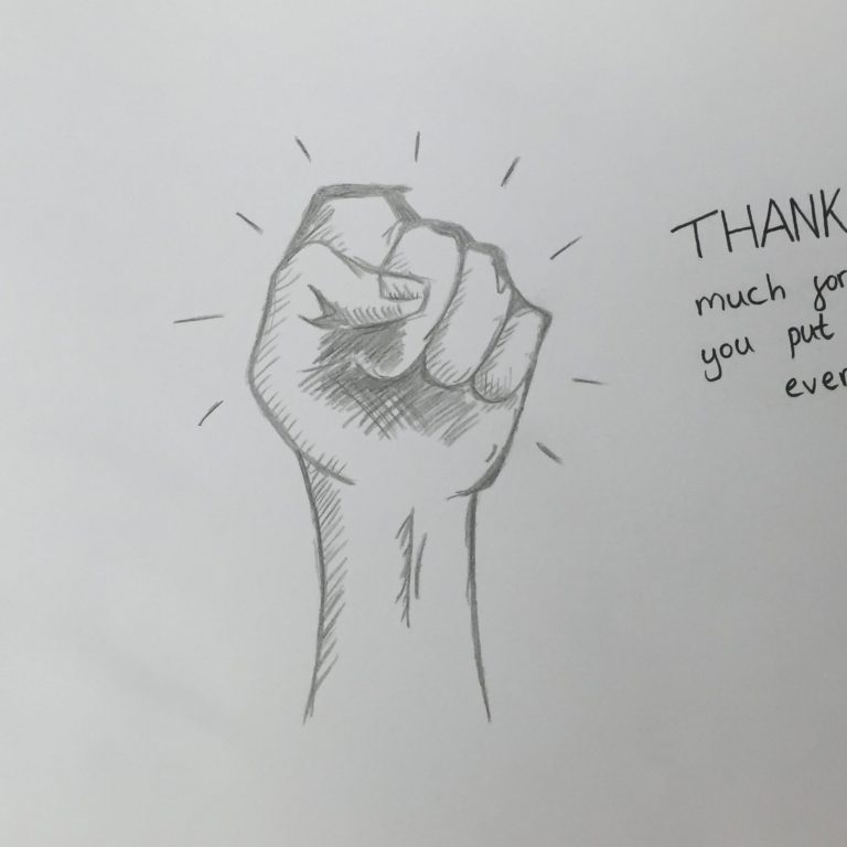 drawing of a fist