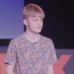 Student giving a Tedx talk