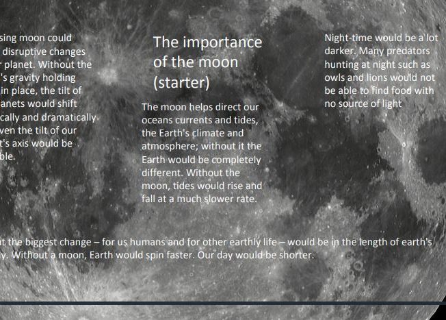 Year 7 Importance Of The Moon project