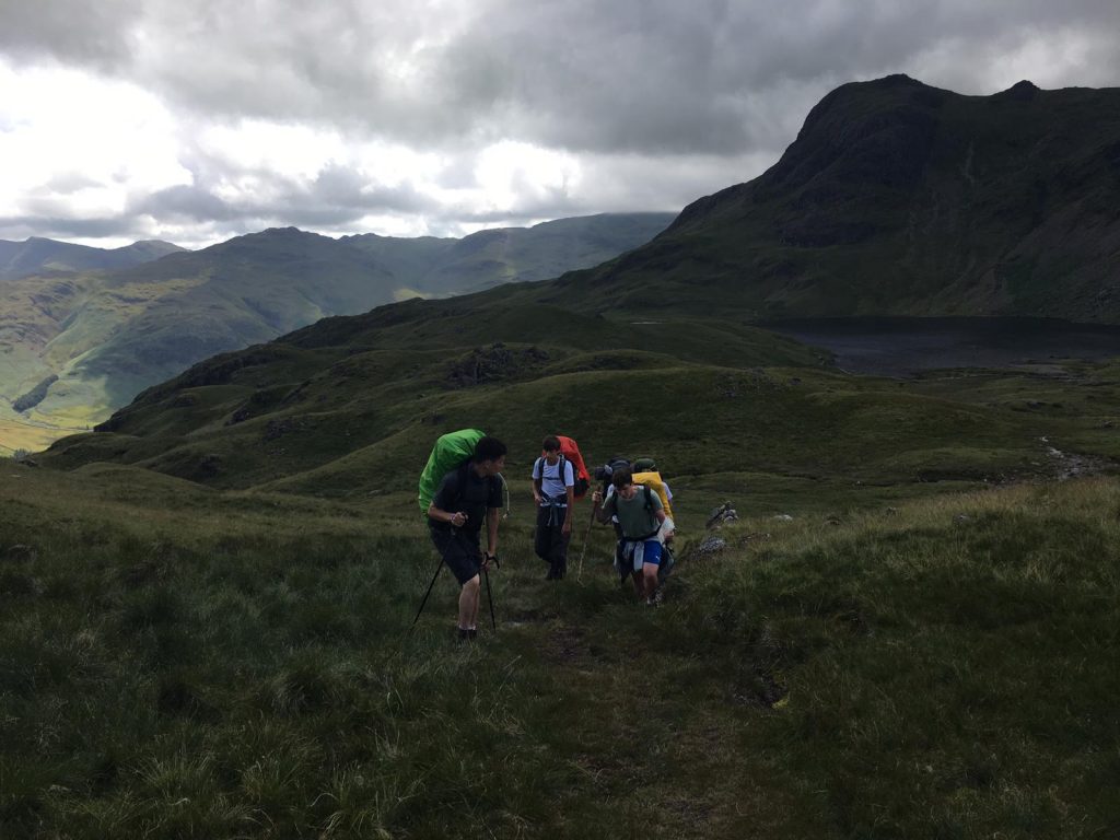 Students hiking