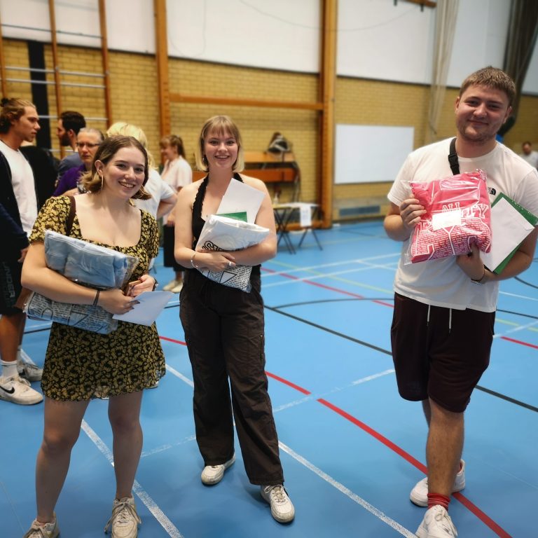 Sixth form students in the sports hall