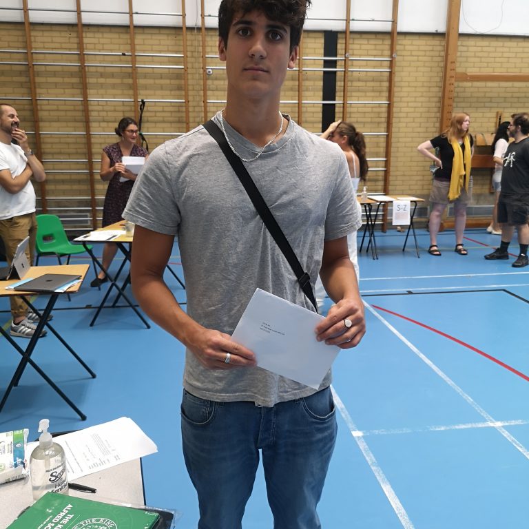 Sixth form student in the sports hall