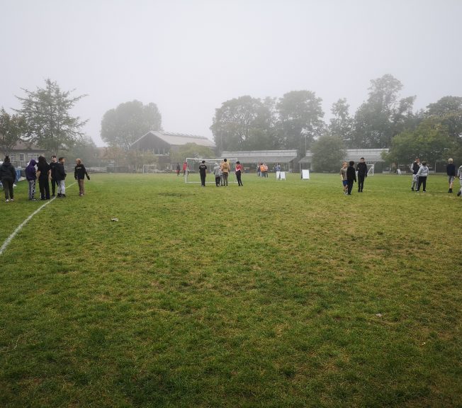 Students on a field