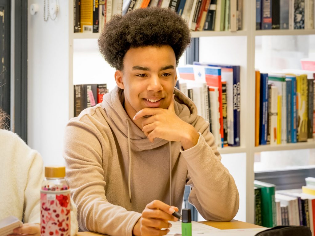 Boy Smiling in Lesson