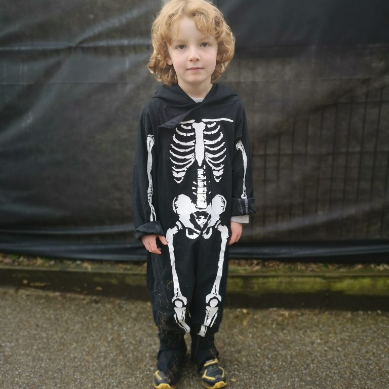 Student wearing Halloween costume