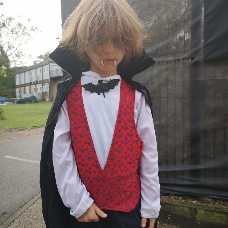 Student wearing Halloween costume