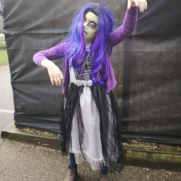 Student wearing Halloween costume