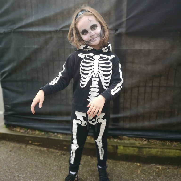 Student wearing Halloween costume