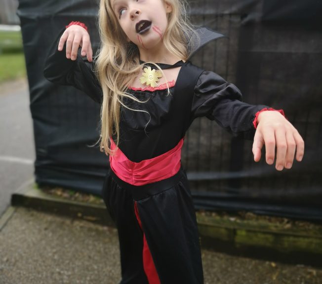 Student wearing Halloween costume