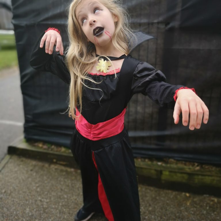 Student wearing Halloween costume