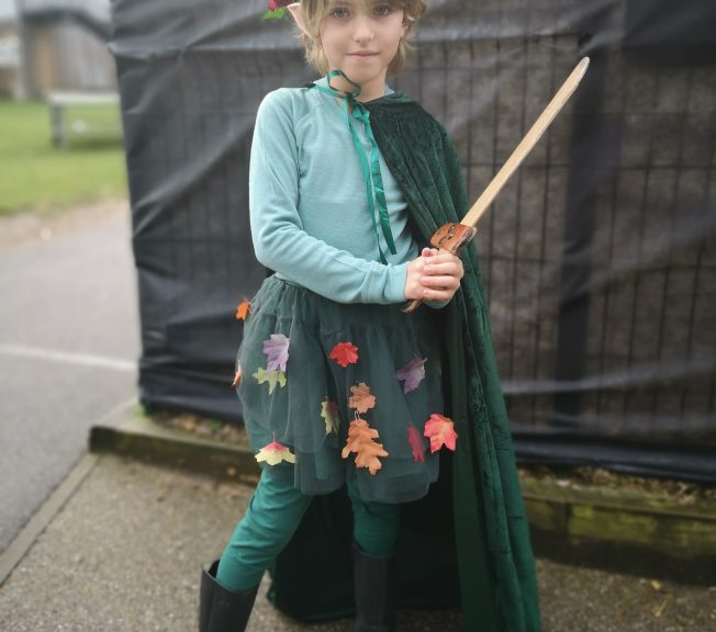 Student wearing Halloween costume