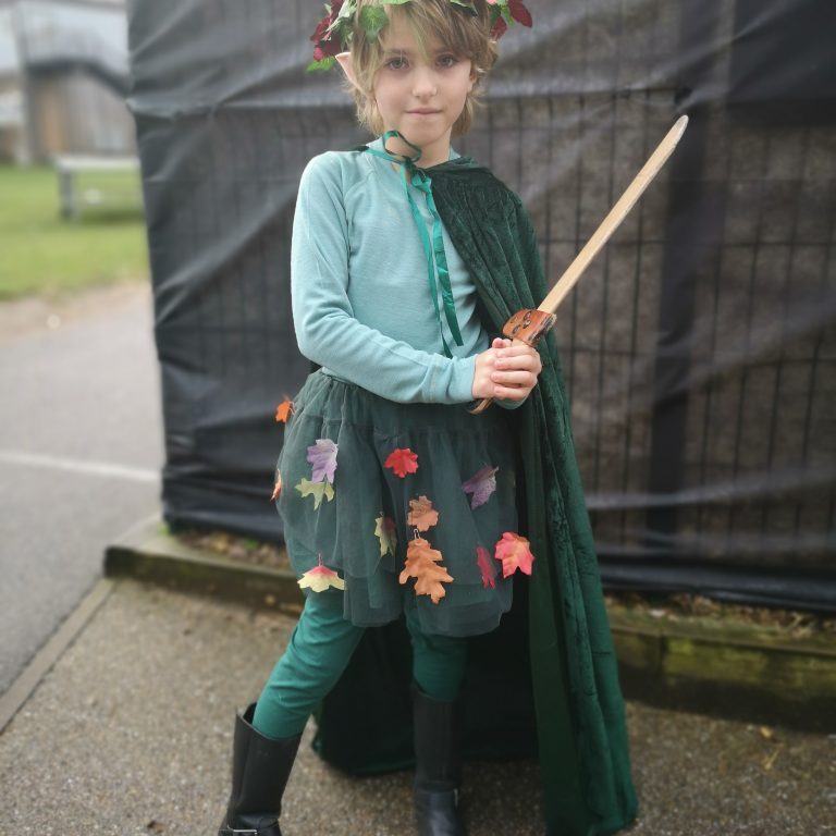 Student wearing Halloween costume