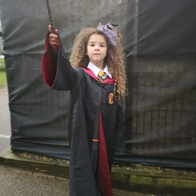 Student wearing Halloween costume