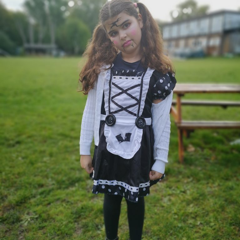 Student wearing Halloween costume