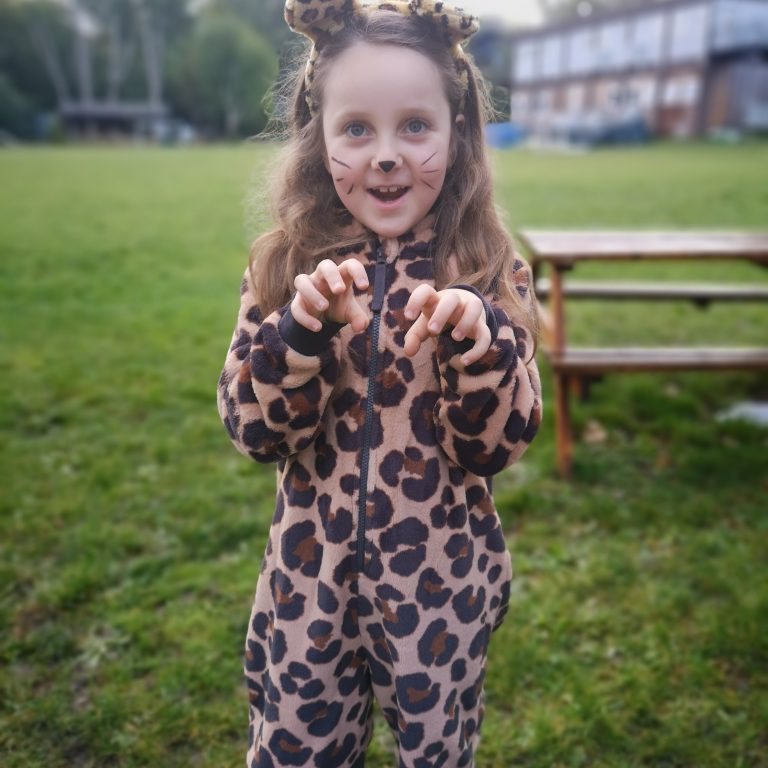 Student wearing Halloween costume