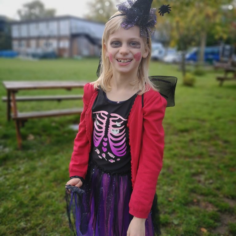 Student wearing Halloween costume