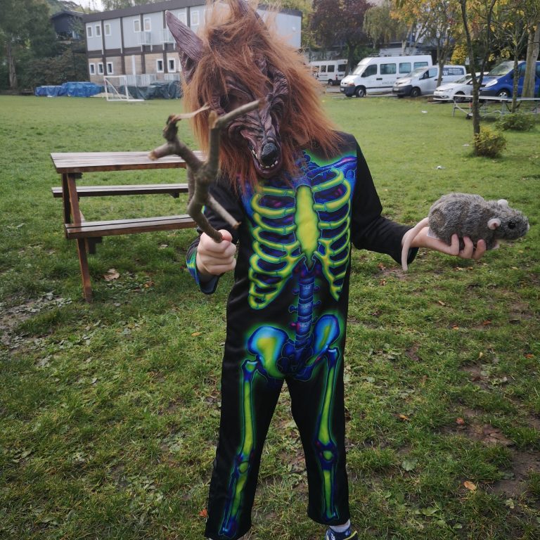 Student wearing Halloween costume