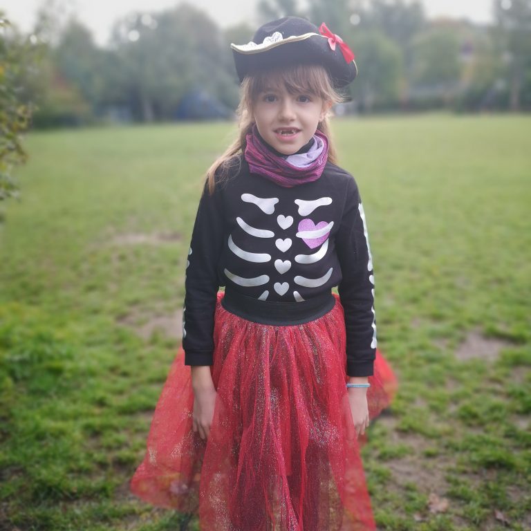 Student wearing Halloween costume