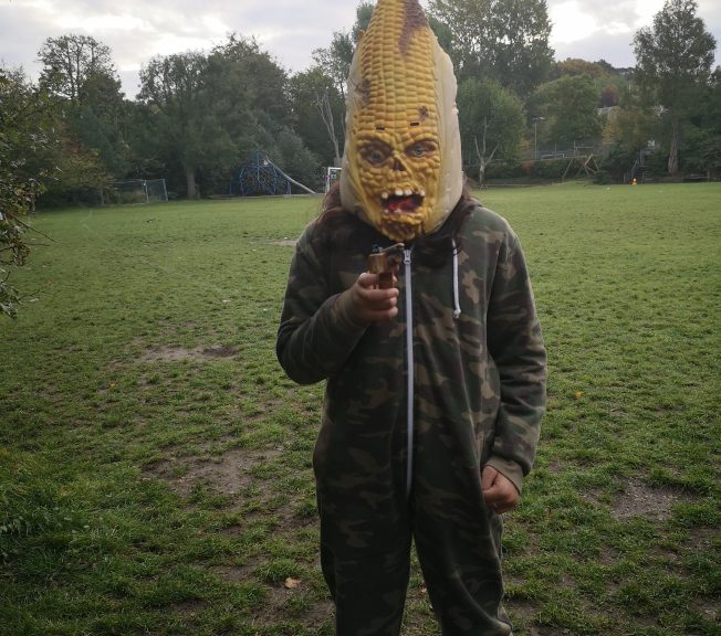 Student wearing Halloween costume