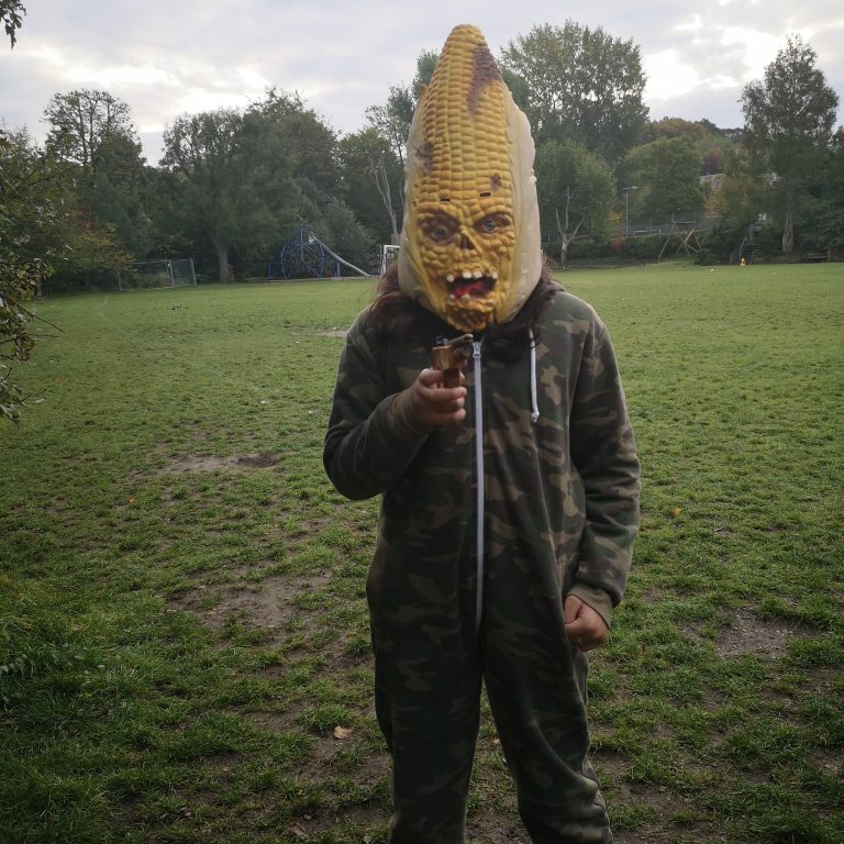 Student wearing Halloween costume