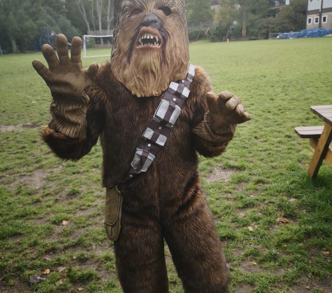 Student wearing Halloween costume