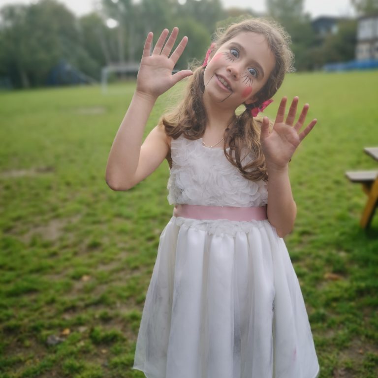 Student wearing Halloween costume