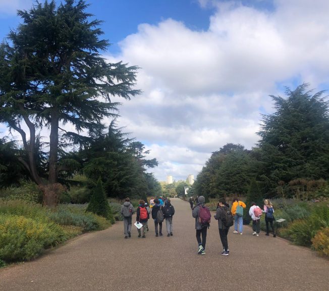 Students walking