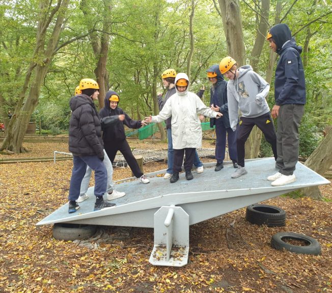 Group photo of students on autumn term camp