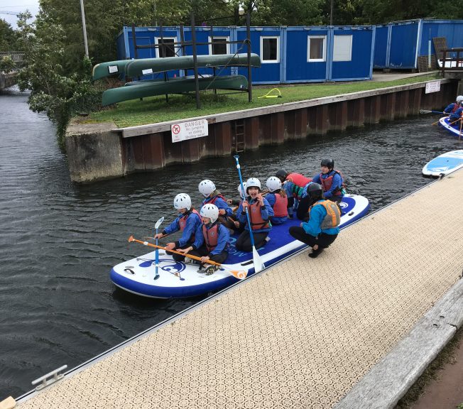 Students in a boat