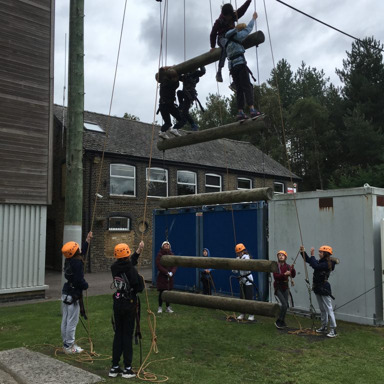 Students climbing