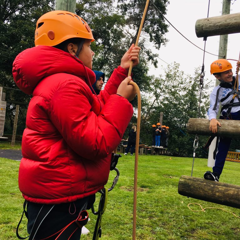 Students climbing
