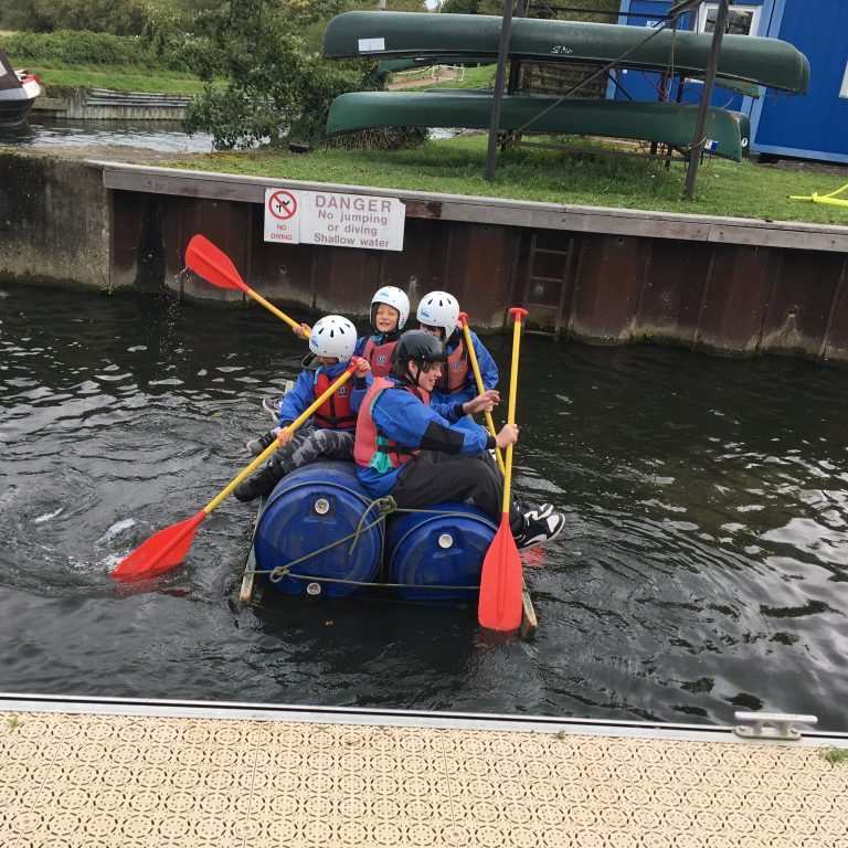 Students rowing