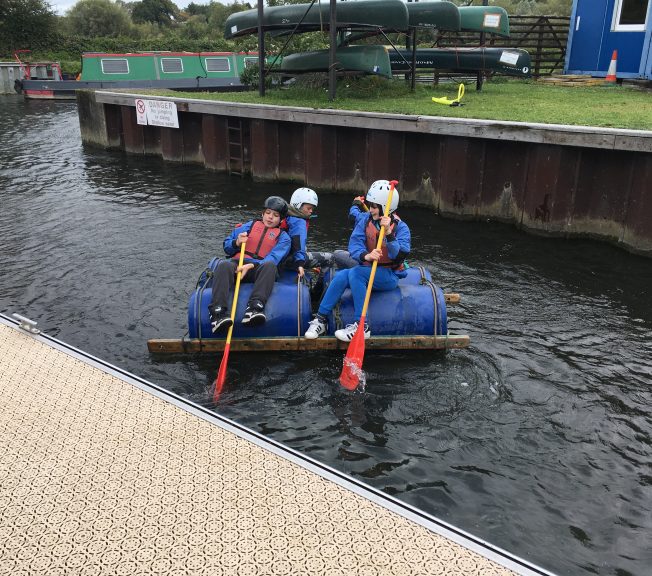 Students rowing