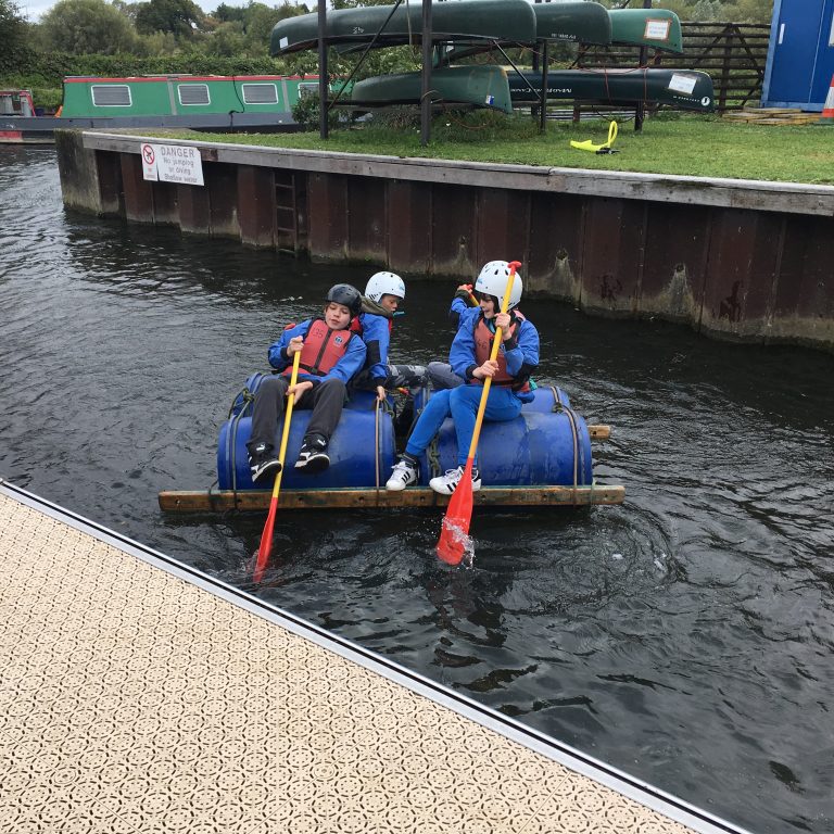 Students rowing