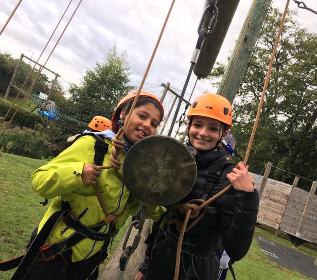 Students climbing