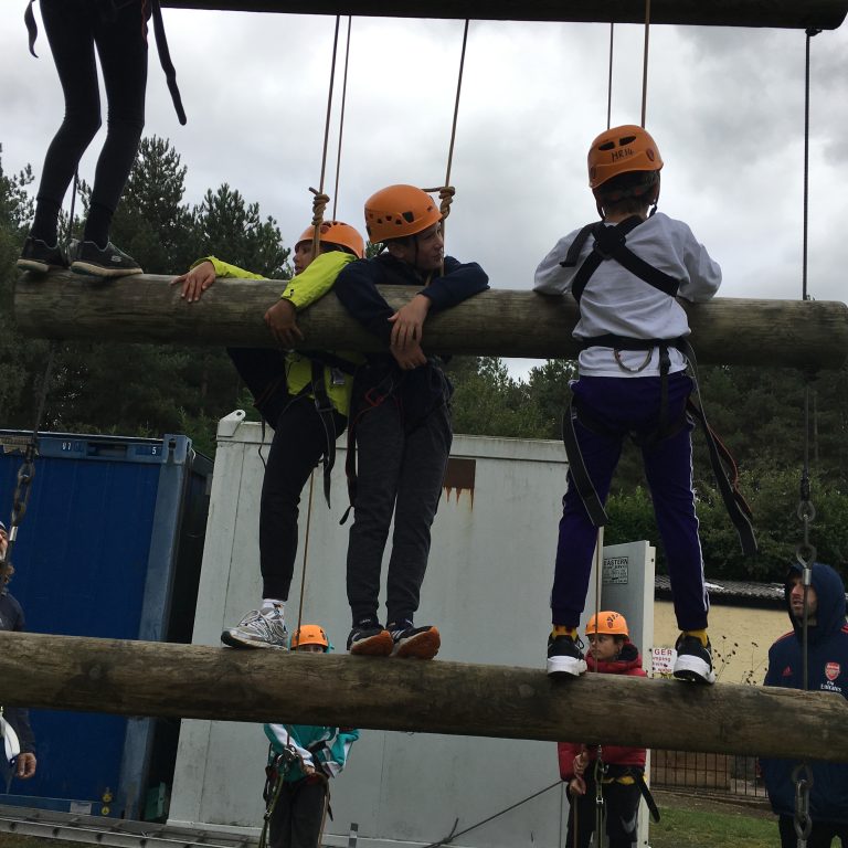 Students climbing