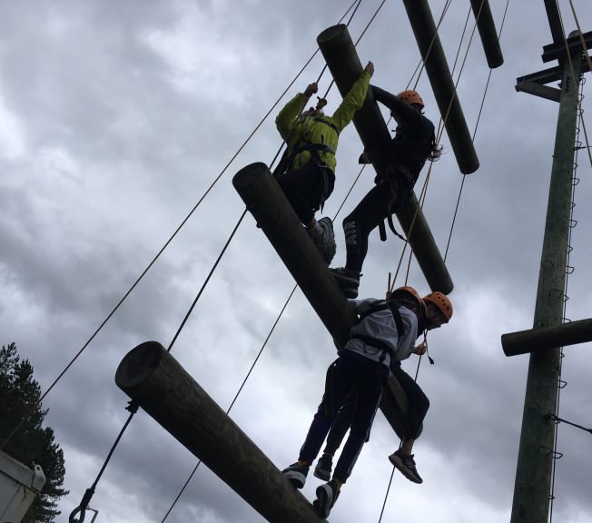 Students climbing