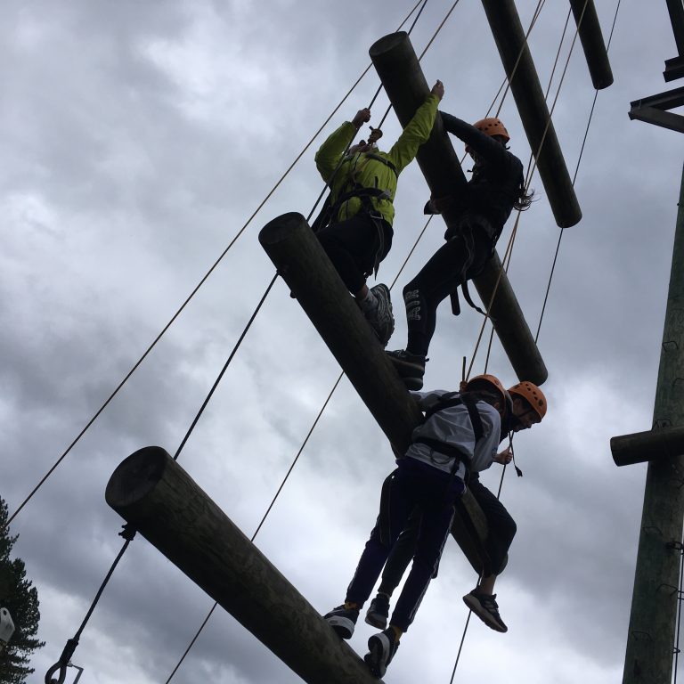 Students climbing