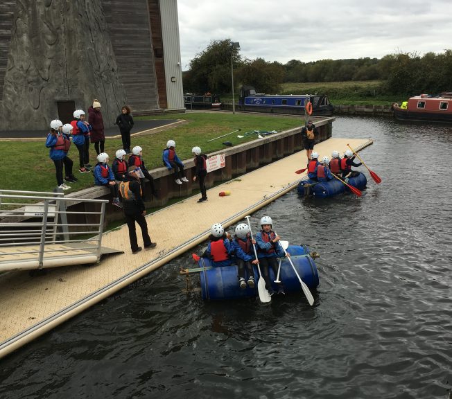 Students rowing