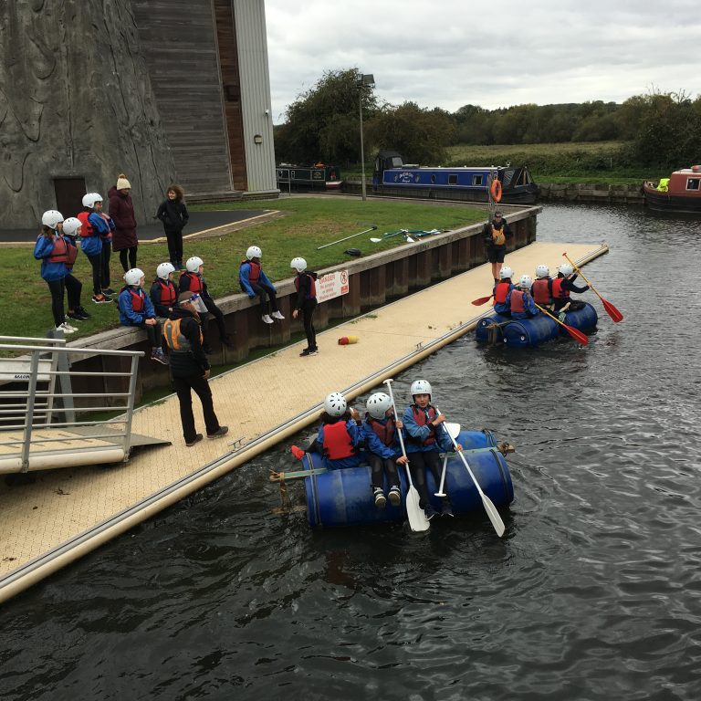 Students rowing