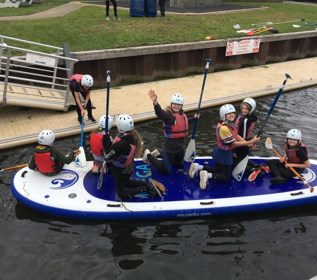 Students in a boat