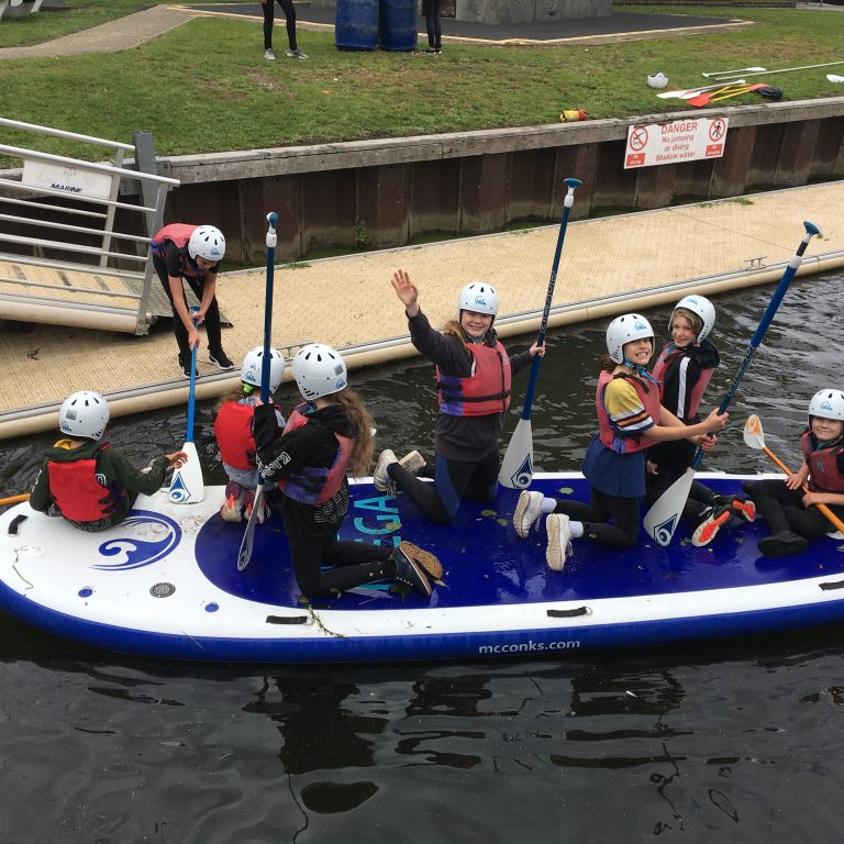 Students in a boat